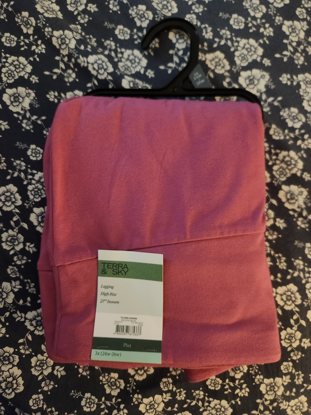 Terra & Sky Meadow Mauve High-Rise Leggings- 3X (24w-26w)